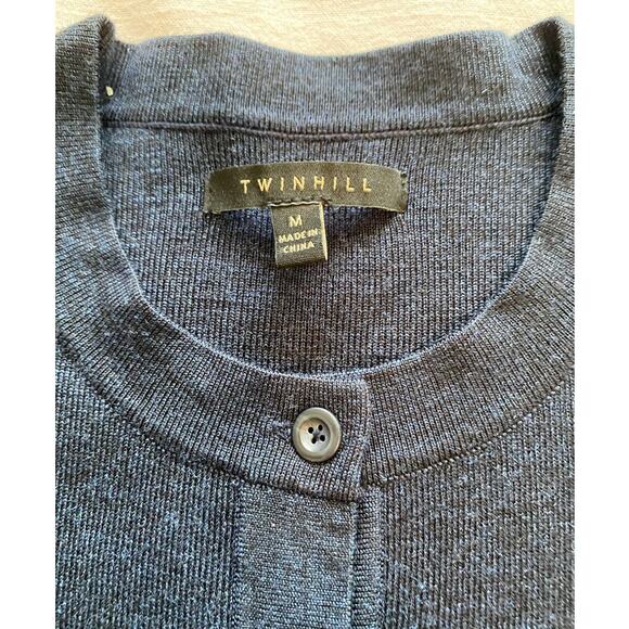 EUC! Twinhill Wool Blend Cardigan Sweater Uniform ALASKAN Crewneck M Navy Blue - Picture 5 of 9